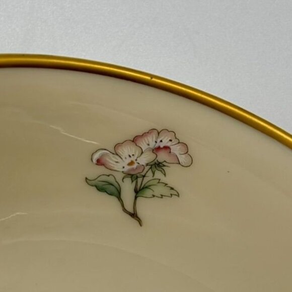 Vintage Lenox Serenade Small Decorative Dish Bowl Gold Rim Bird Flower Motif USA - Picture 10 of 13